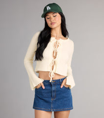 Cozy Charm Tie Front Sweater