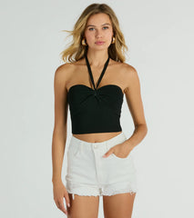New You Sweetheart Halter Crop Top