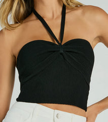 New You Sweetheart Halter Crop Top