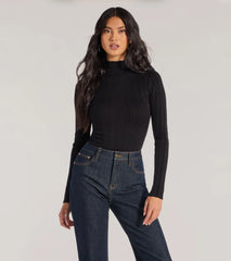 Winter Slay Turtleneck Long Sleeve Bodysuit