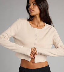 Cozy Charm Cropped Knit Cardigan