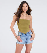Total Fave Strapless Knit Crop Top