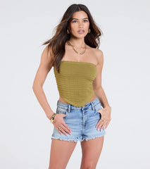 Total Fave Strapless Knit Crop Top
