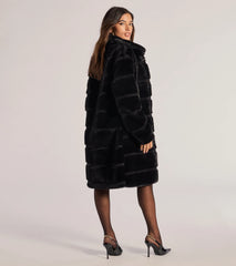 Timeless Glam Faux Fur Trench Coat