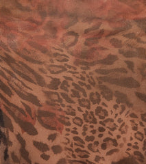 Wildly Sultry Tie-Front Leopard Rose Mesh Crop Top