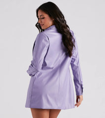 So Fabulous Faux Leather Blazer