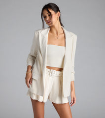 Looking Chic Blazer With Linen