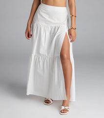 Breezy Babe High-Rise Slit Maxi Skirt