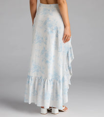 Whimsical Essence Ruffled Floral Maxi Skirt