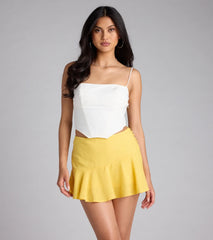 Give Trendy Vibes High-Rise Button Mini Skort