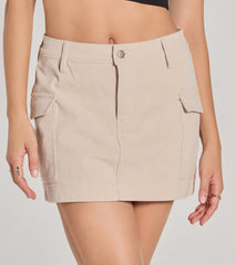 Playful Feeling Cargo Corduroy Mini Skort