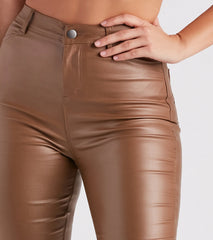 High-Rise Coated Skinny Pants