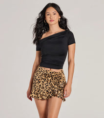 Fierce Sweetie High Rise Leopard Mini Skort