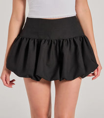 Darling Allure Drop Waist Bubble Hem Woven Skort