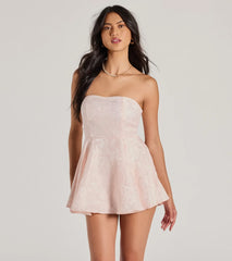 Bring The Glamour Strapless Skater Romper