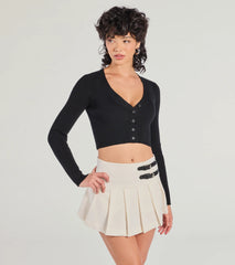 Chic Mood Pleated Belted Skort