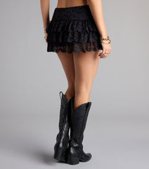 Cutesy Perfection Ruffled Lace Mini Skort