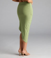 Always Happy Hour High-Rise Slit Midi Skirt