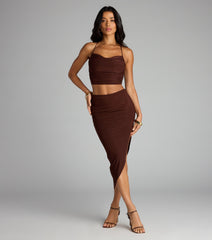 Catch The Curve High Slit Midi Skirt
