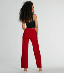 Nine To Five Straight-Leg Crepe Trouser Pants