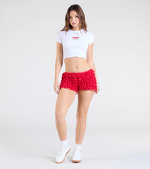 Chic Fairytale Tiered Lace Hot Shorts