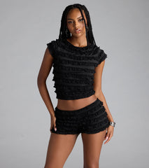 Summer Spice Low-Rise Ruffle Hot Shorts