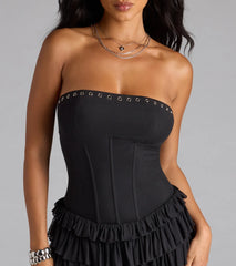 Edgy Allure Corset Drop Waist Romper