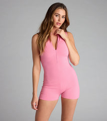 Stealing Looks Sleeveless Zip-Up Romper