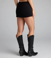 Buckle Up Babe Belted Wrap Skort