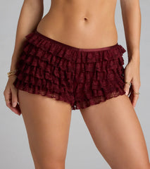So Fab Ruffled Lace Hot Shorts