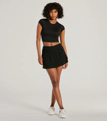 Prettiest Cutie High Rise Ruffle Lace Skort