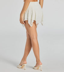 Boho-Chic Lace Hanky Hem Mini Skort