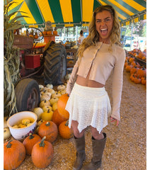 Boho-Chic Lace Hanky Hem Mini Skort