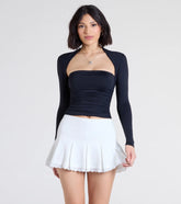 Absolute Charm Pleated Lace Trim Mini Skirt