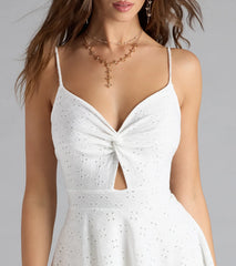So Flirty Eyelet Knit Skater Romper