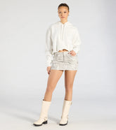 Cutie Cadet Cargo Denim Mini Skirt