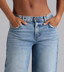 It's Giving Trends Mid-Rise Straight Leg Denim Jeans