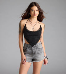 Cool Classic High-Rise Frayed Denim Shorts