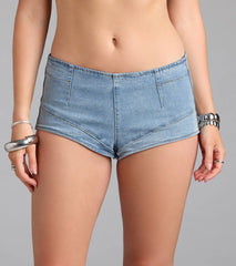Trail Blazer Mid-Rise Denim Hot Shorts