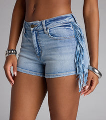 Main Stage Energy Fringe Denim Shorts