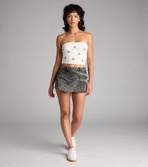 Buckle Up Baby High-Rise Denim Skort