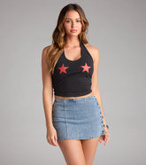 Tied And True Lace-Up Denim Mini Skort