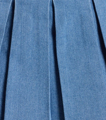 Casual Darling High-Rise Belted Pleated Denim Skort