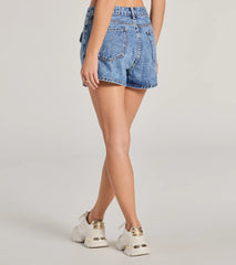 Casual Cutie High-Rise Button Front Denim Skort