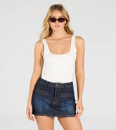 Real Babe High-Rise Denim Skort