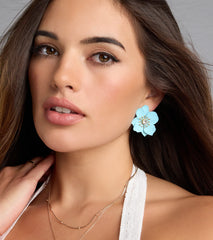 Blooming Glam Flower Stud Earrings