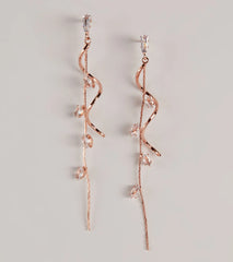 Glow For You Rhinestone Linear Twist Earrings