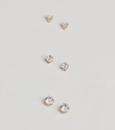 Perfect Set Cubic Zirconia Stud Earrings Pack