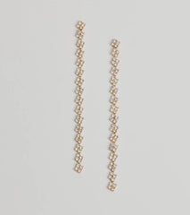 Glam And Glisten Rhinestone Linear Earrings