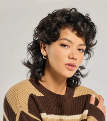 L Initial Rhinestone Stud Earrings